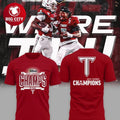 Troy Trojans Sun Belt We Are Champions 2025 Two Sided Shirt