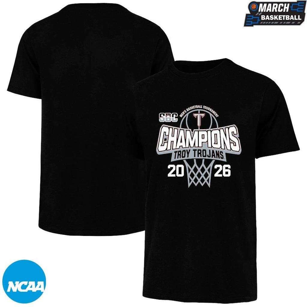 Troy Trojans University 2026 Sun Belt Men’s Basketball Tournament Champions T-Shirts