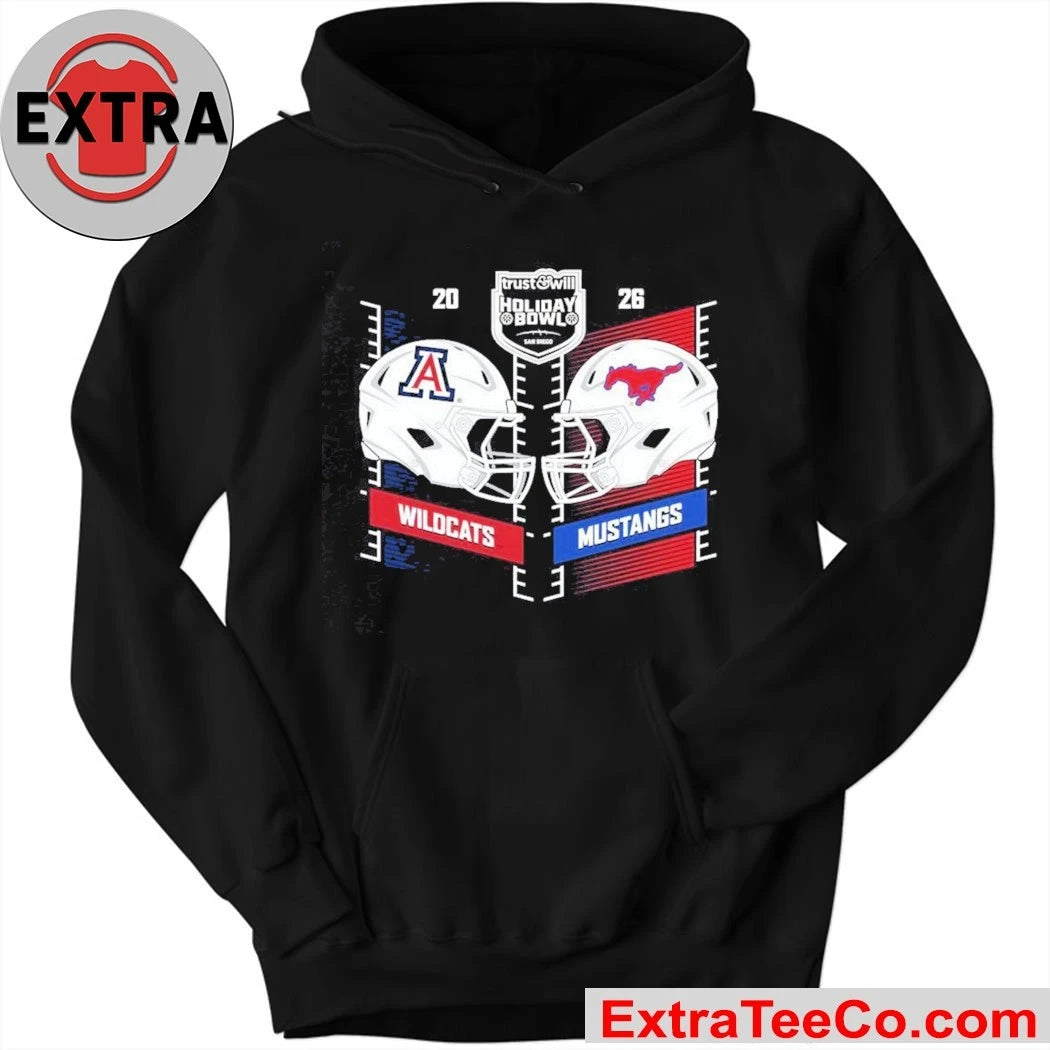 Trust &amp; Will Holiday Bowl 2026 Arizona Wildcats and SMU Mustangs Logo Friday, January 2, 2026 at Snapdragon Stadium in San Diego, California Shirt
