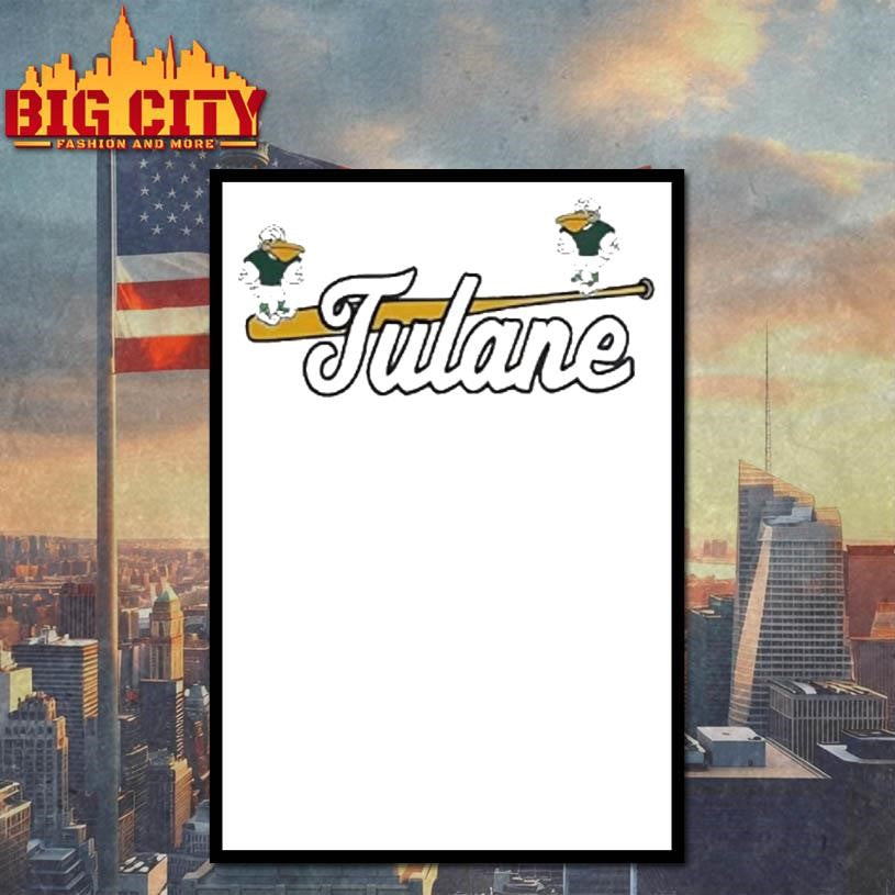Tulane Baseball Sluggerbird Mascot Shirt