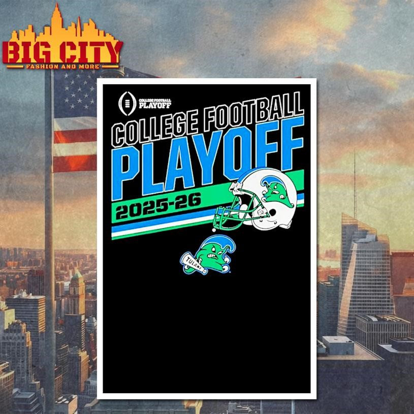 Tulane Green Wave 2025 2026 College Football Playoff Helmet Shirt