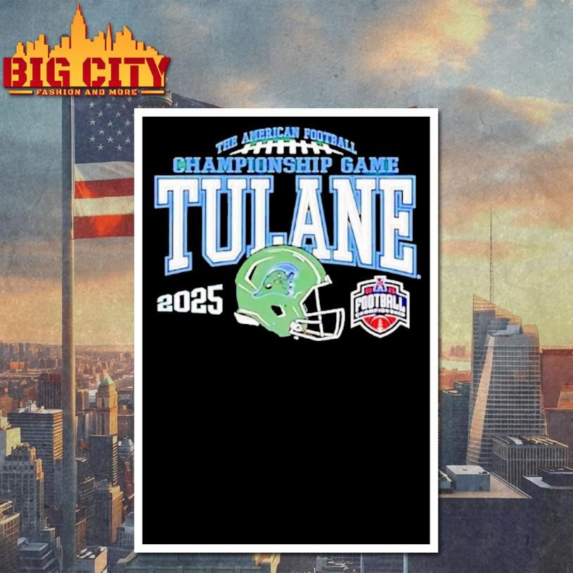 Tulane Green Wave Green 2025 Acc Football Championship Game Shirt