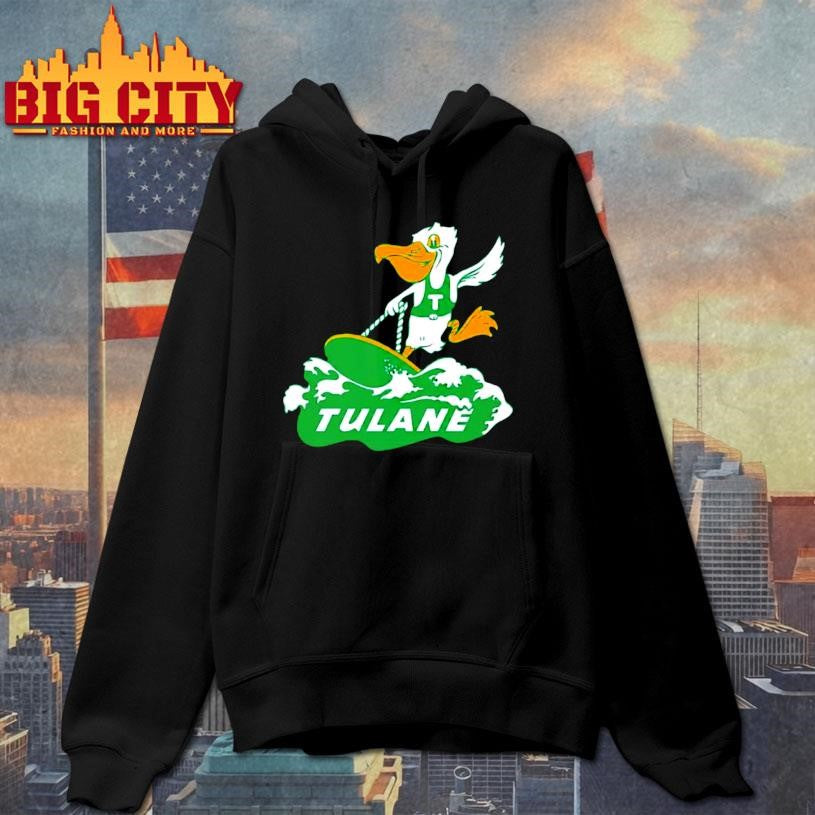 Tulane Green Wave Mascot Surfboard Logo Shirt