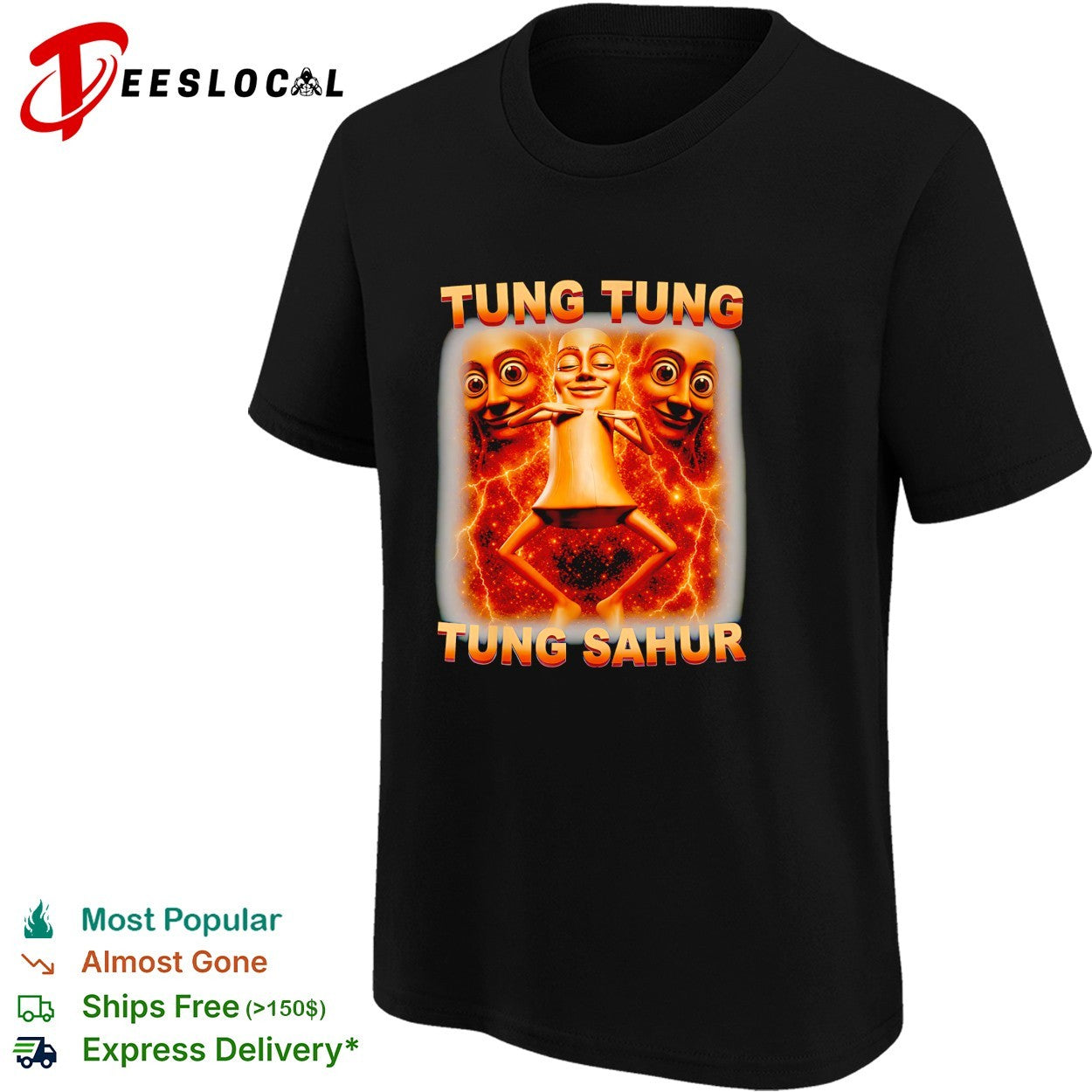 Tung Tung Tung Sahur lightning graphic shirt