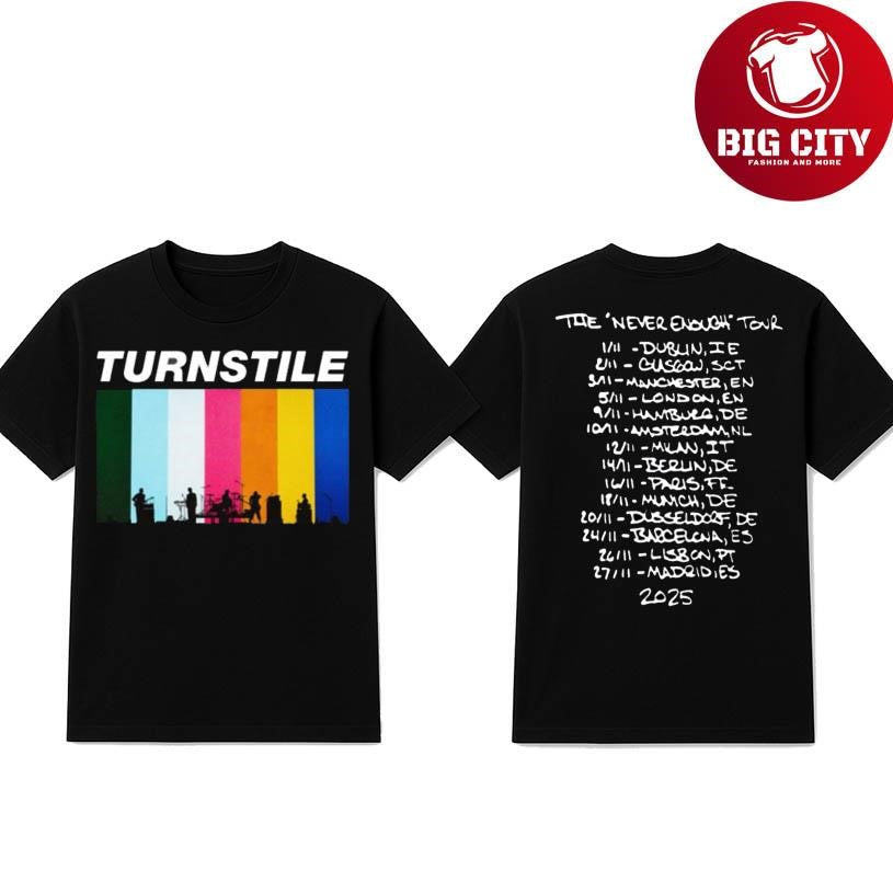 Turnstile Tour Europe &amp; UK 2025 Two Sided Shirt