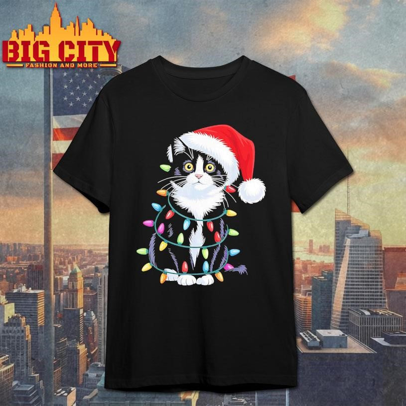 Tuxedo Cat Meow Santa Tuxie Christmas Tree Shirt