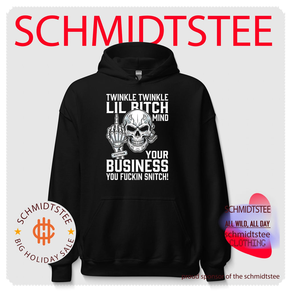 Twinkle twinkle lil bitch mind your business you fuckin snitch skull middle finger shirt