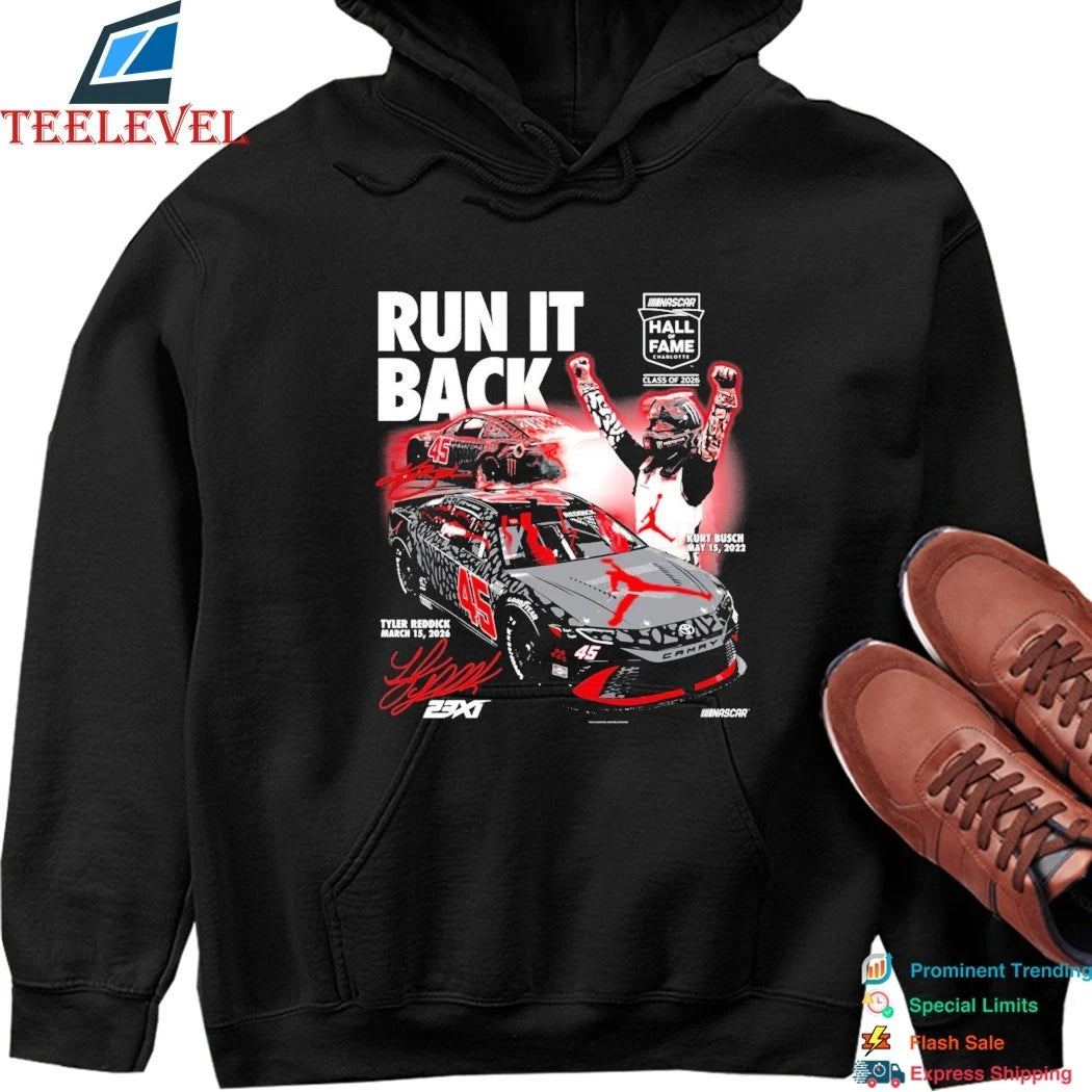 Tyler Reddick And Kurt Busch23XI Racing Run It Back Nascar Hall Of Fame Signature Shirts