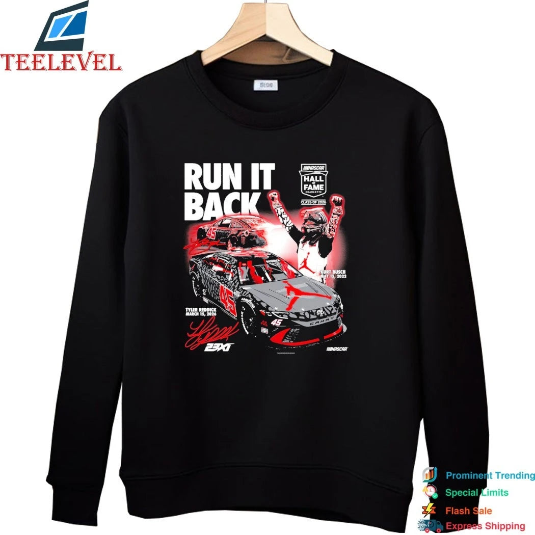 Tyler Reddick And Kurt Busch23XI Racing Run It Back Nascar Hall Of Fame Signature Shirts