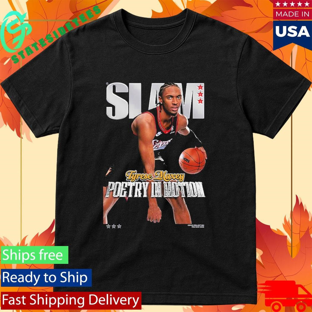 Tyrese Maxey On The SLAM 260 Magazine Poetry In Motion February March 2026 T-Shirt