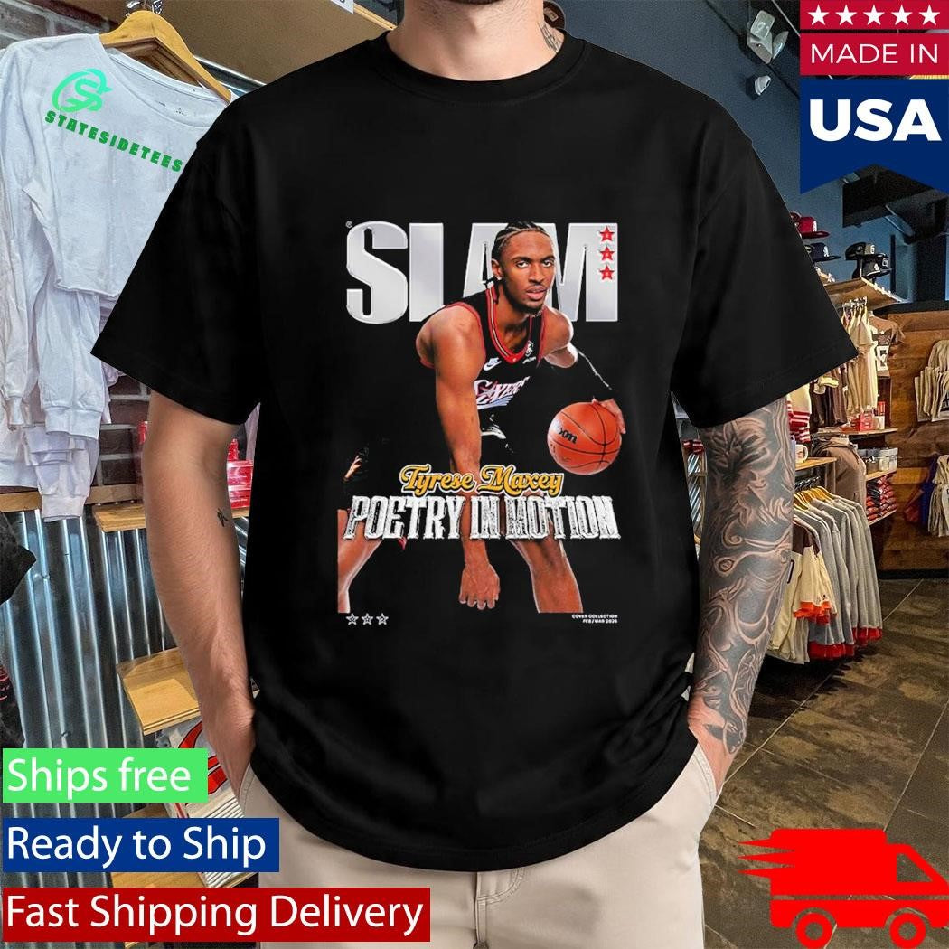 Tyrese Maxey On The SLAM 260 Magazine Poetry In Motion February March 2026 T-Shirt