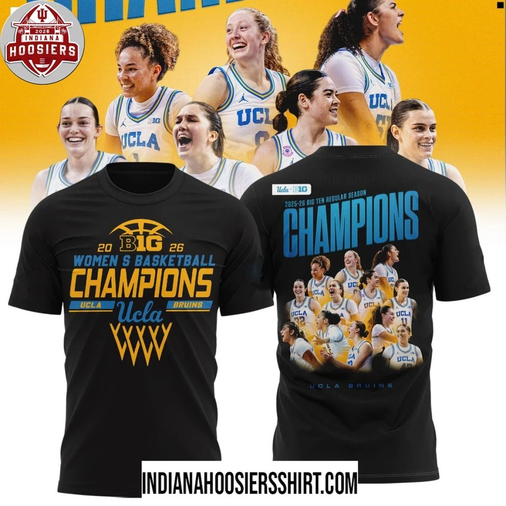 UCLA Bruins 2026 Big Ten Women’s Basketball Champions Logo Two Sided T-Shirt