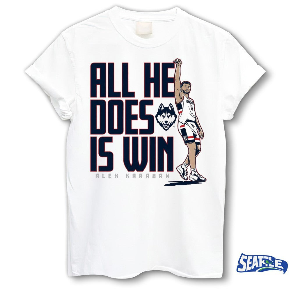 UConn Huskies Basketball Alex Karaban All He Does is Win shirt