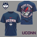UConn Huskies Grateful Dead Style Logo Performance Logo Two Sided T-Shirt