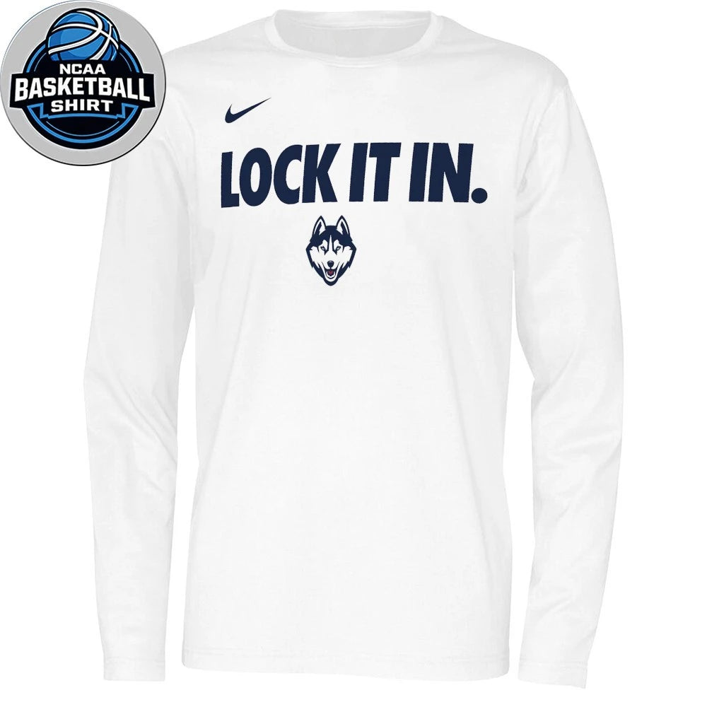 UConn Huskies March Madness Lock It In 2026 On-Court Bench Shirt