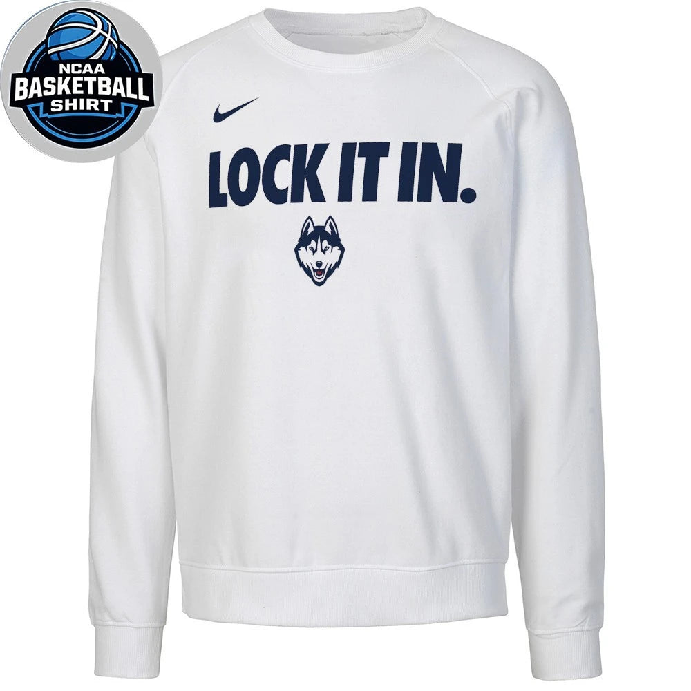 UConn Huskies March Madness Lock It In 2026 On-Court Bench Shirt