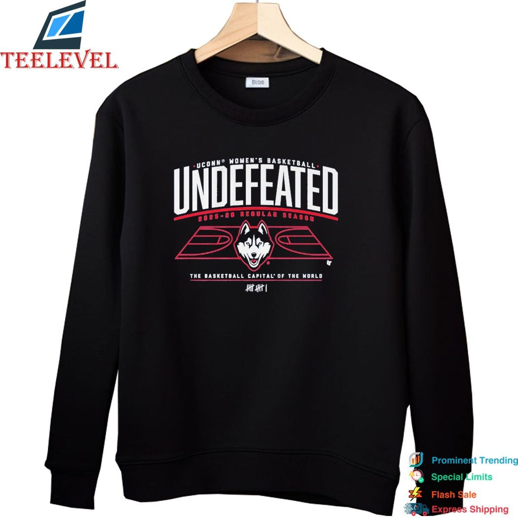 UConn Huskies Women’s Basketball Undefeated 2026 Regular Season The Basketball Capital Of The World T-Shirts