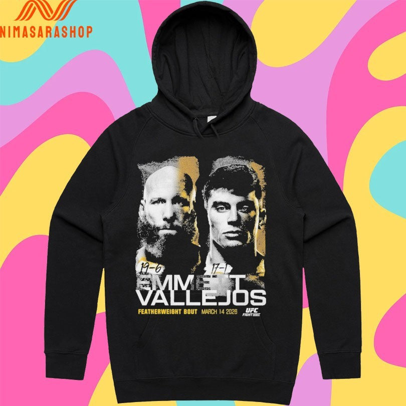 UFC Fight Night Emmett Vs Vallejos Featherweight Bout March 14 2026 Match Up Shirts