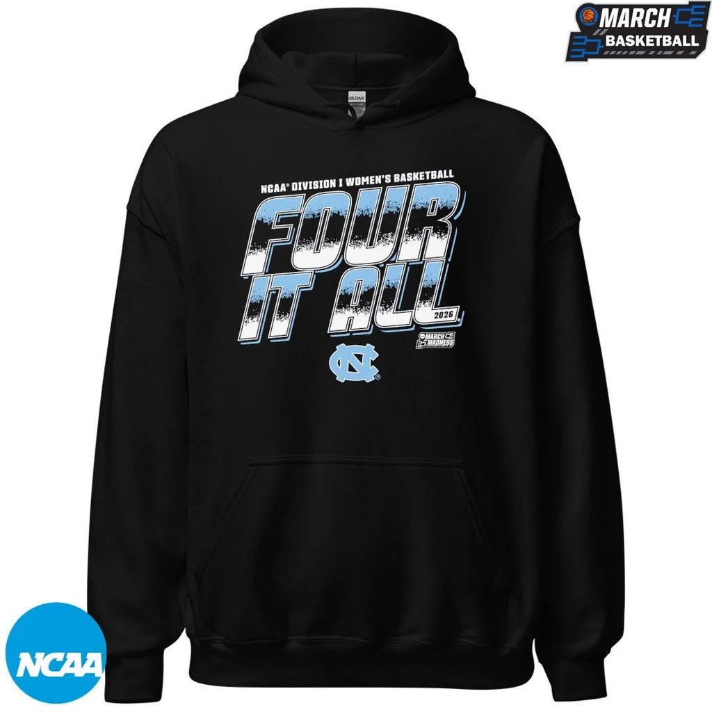 UNC North Carolina Tar Heels Four It All NCAA Women’s Basketball March Madness 2026 T-shirts