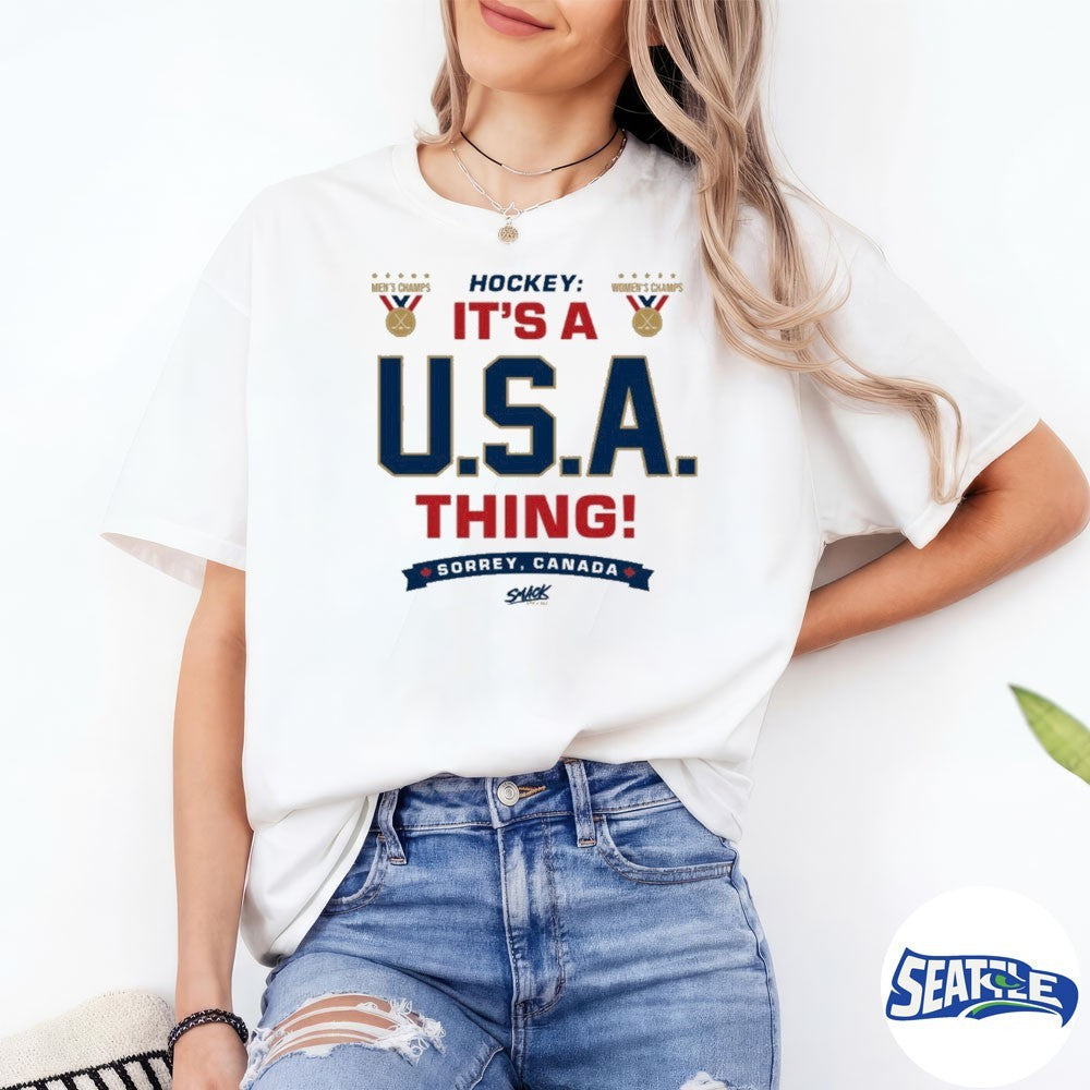 USA 2-1 Hockey It’s A USA Thing Sorrey Canada Men’s And Women’s Champs shirt