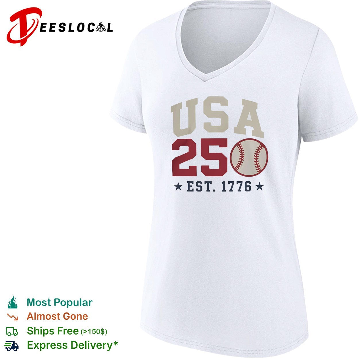 USA 250 EST 1776 baseball team spirit shirt