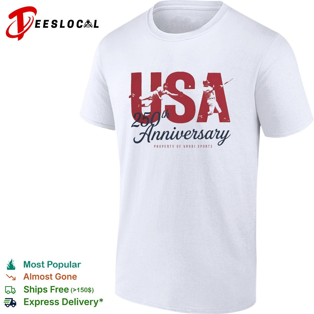 USA 250th Anniversary Property of Vrobi Sports Baseball Players shirt