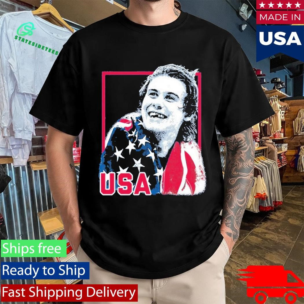 USA Champions Jack Hughes American Flag T-Shirt