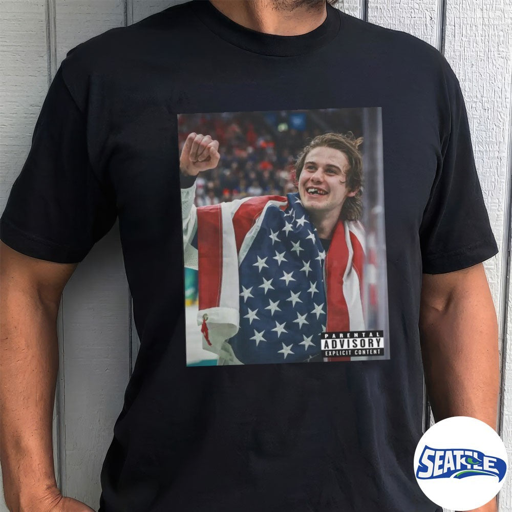 USA Champions Jack Hughes Parental Advisory Explicit Content 2026 Winter Olympics shirt