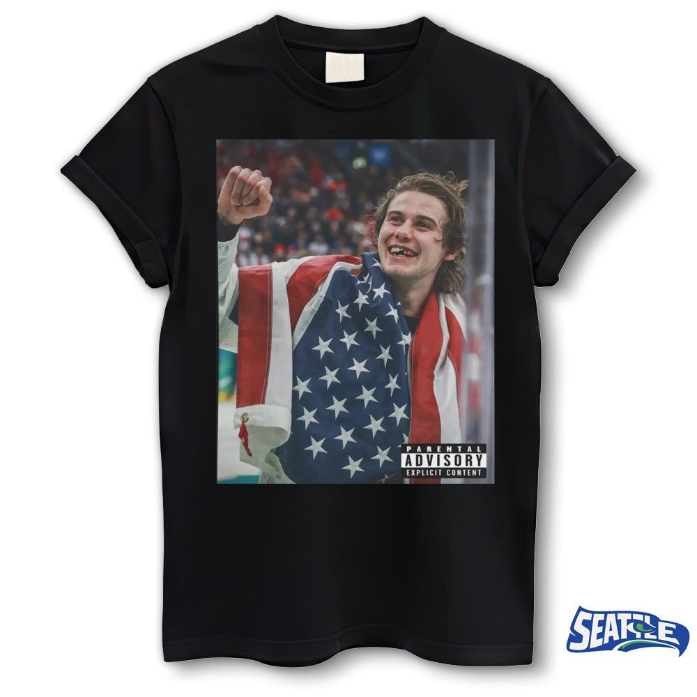 USA Champions Jack Hughes Parental Advisory Explicit Content 2026 Winter Olympics shirt