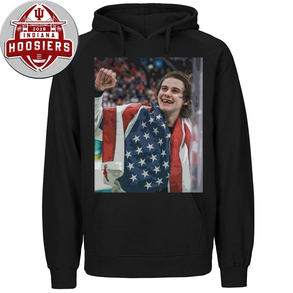 USA Champions Jack Hughes USA Flag T-Shirt