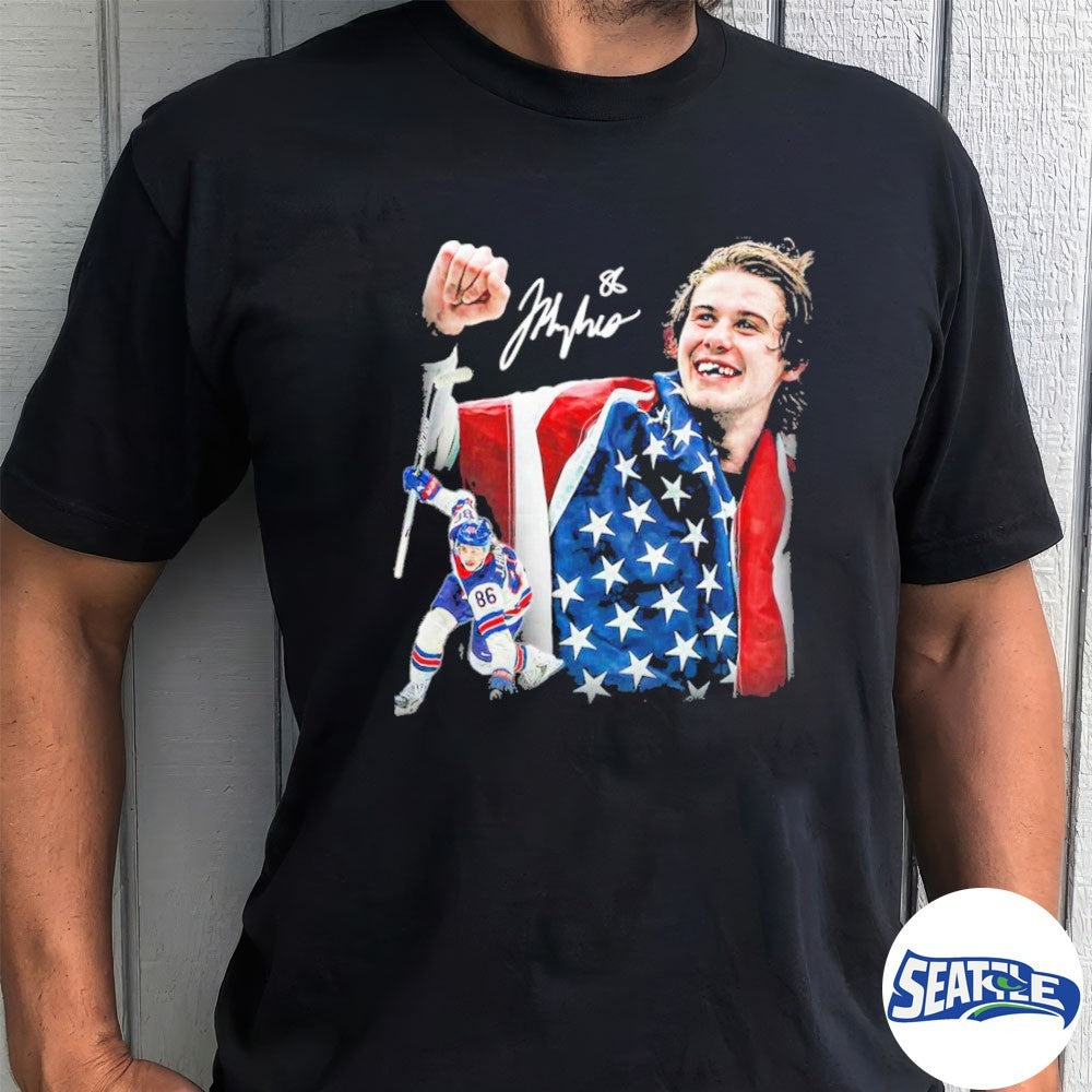 USA Gold Medal Hockey Champion Jack Hughes Signature 2026 Winter Olympics shirt