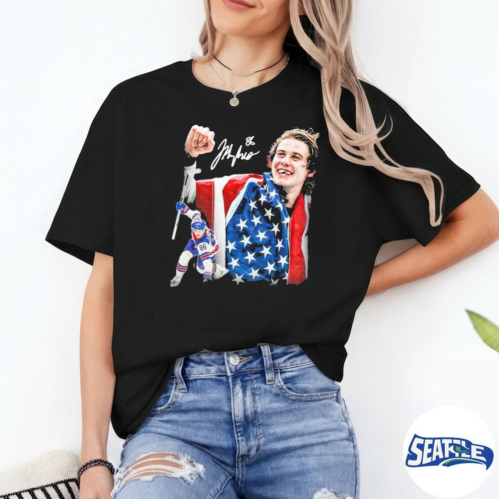 USA Gold Medal Hockey Champion Jack Hughes Signature 2026 Winter Olympics shirt
