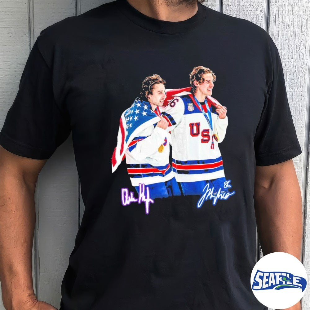 USA Gold Medal Hockey Champion Jack Hughes and Quinn Hughes Hughes Brothers Signature shirt