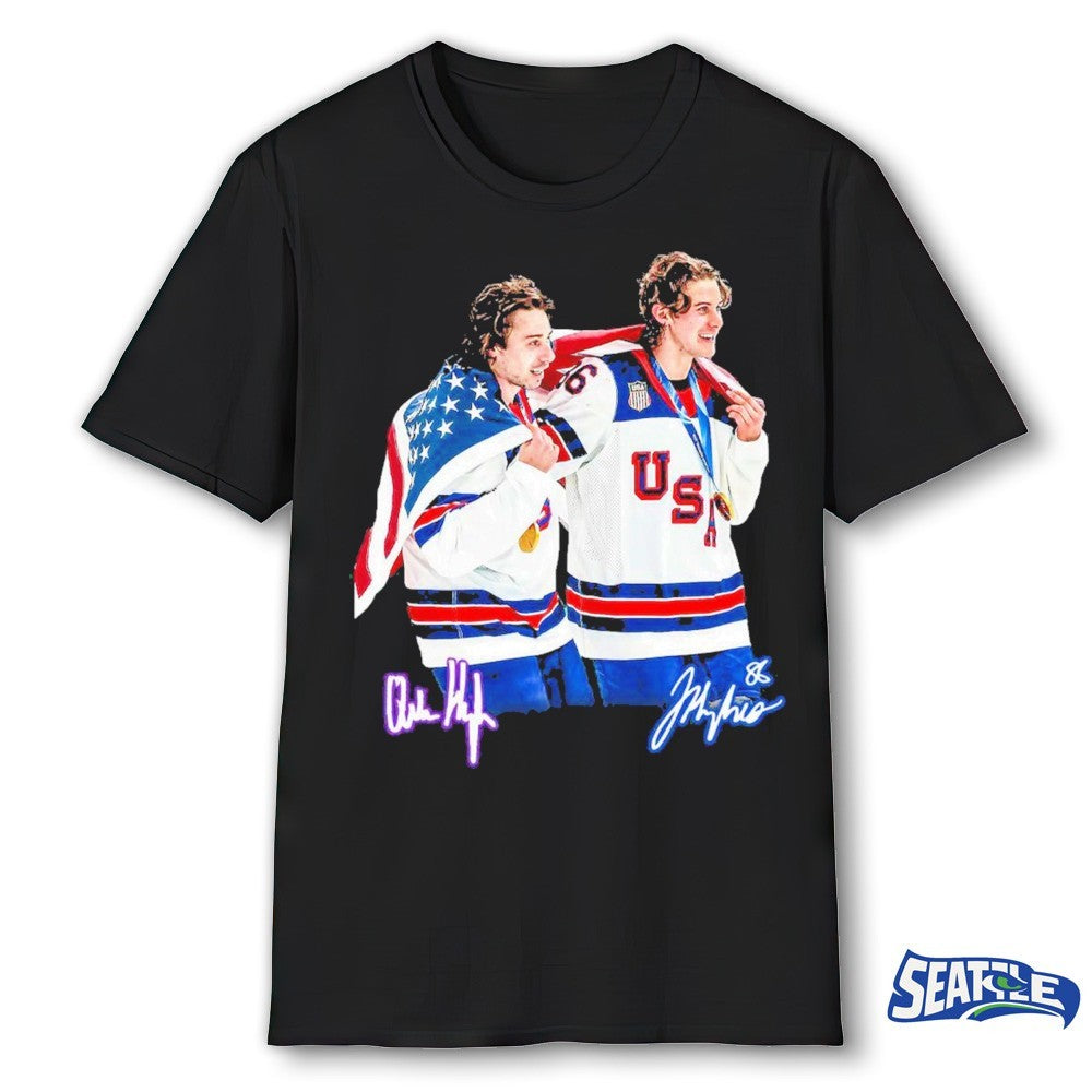 USA Gold Medal Hockey Champion Jack Hughes and Quinn Hughes Hughes Brothers Signature shirt