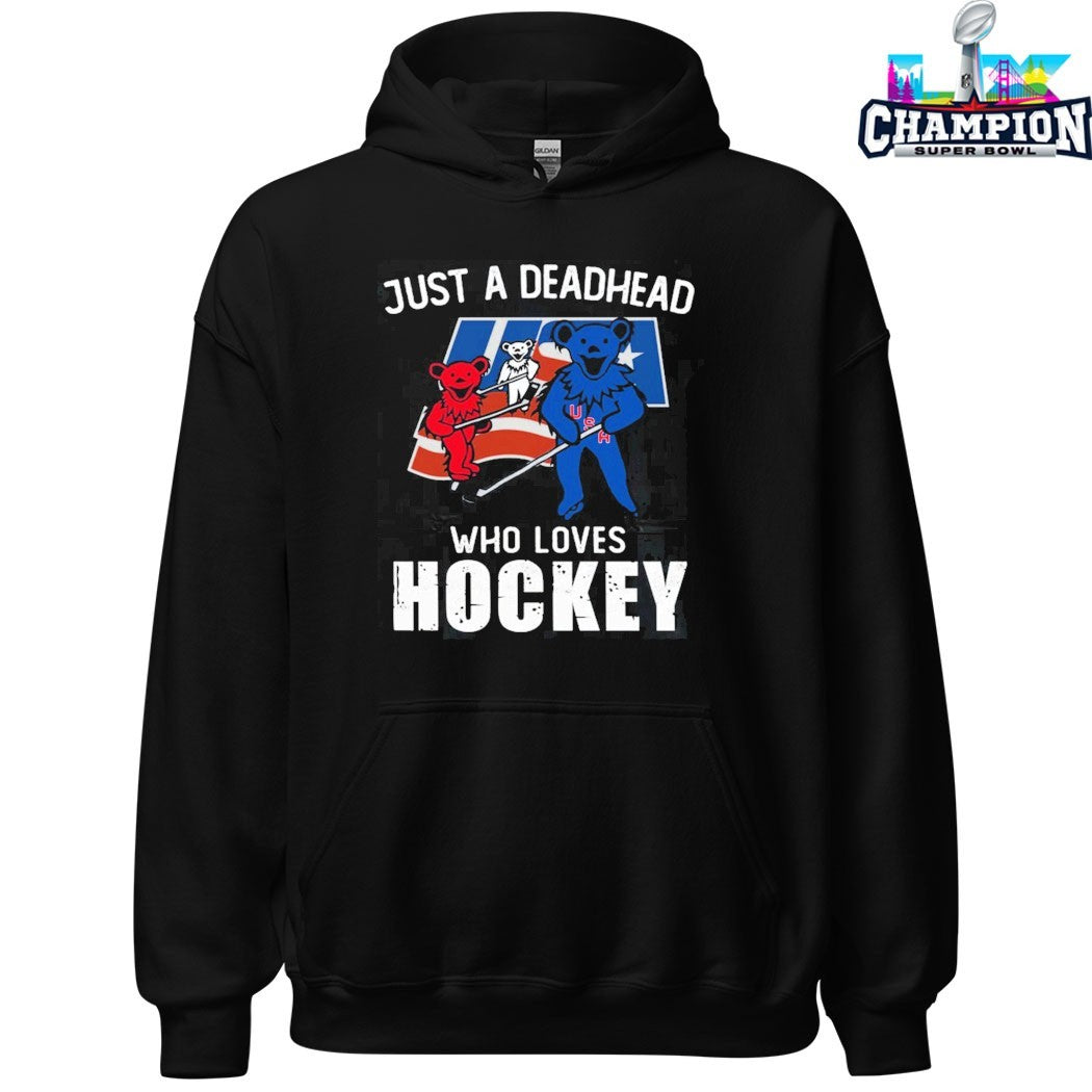 USA Grateful Dead Just A Deadhead Who Loves Hockey Bears T-shirts