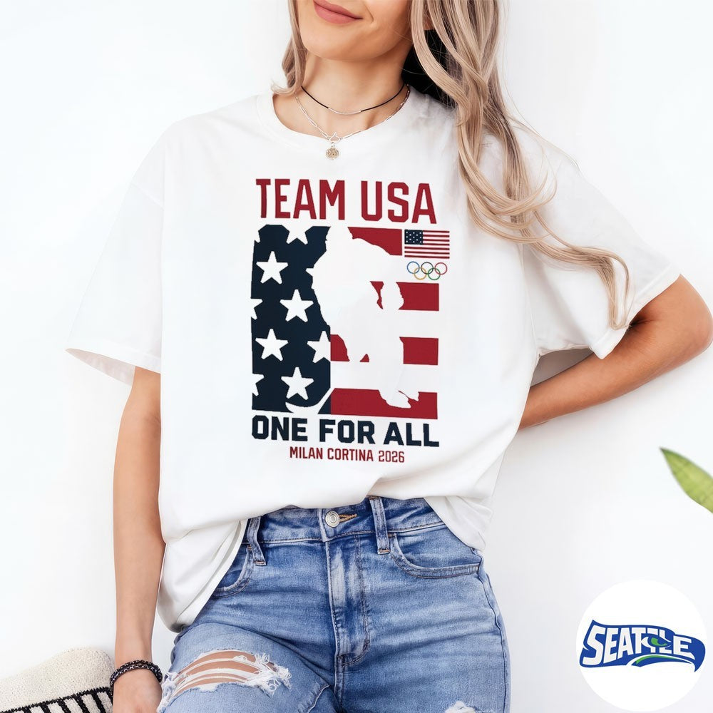 USA Hockey 2026 Winter Olympics Heart of Gold One For All Milan Cortina shirt