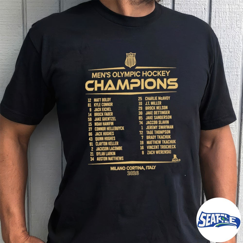 USA Hockey Champions 2026 Winter Olympics Gold Medal Roster Milano Cortina Italy shirt