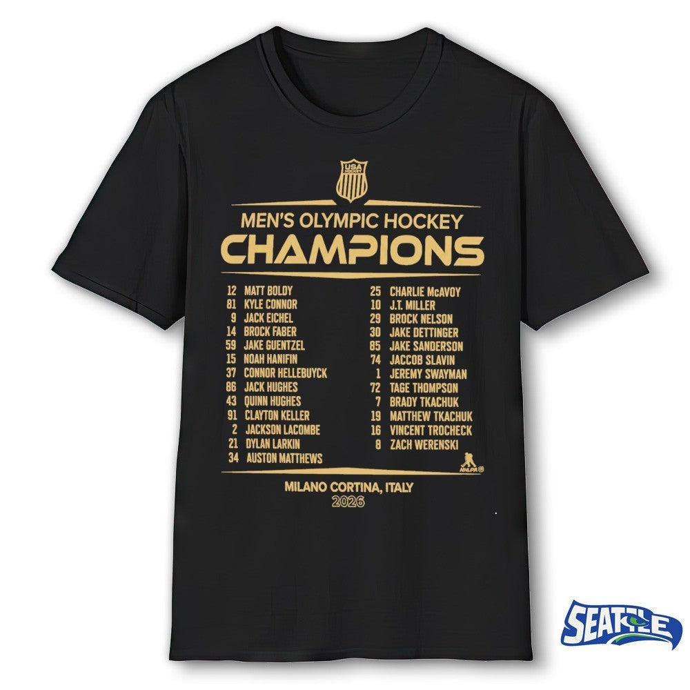 USA Hockey Champions 2026 Winter Olympics Gold Medal Roster Milano Cortina Italy shirt