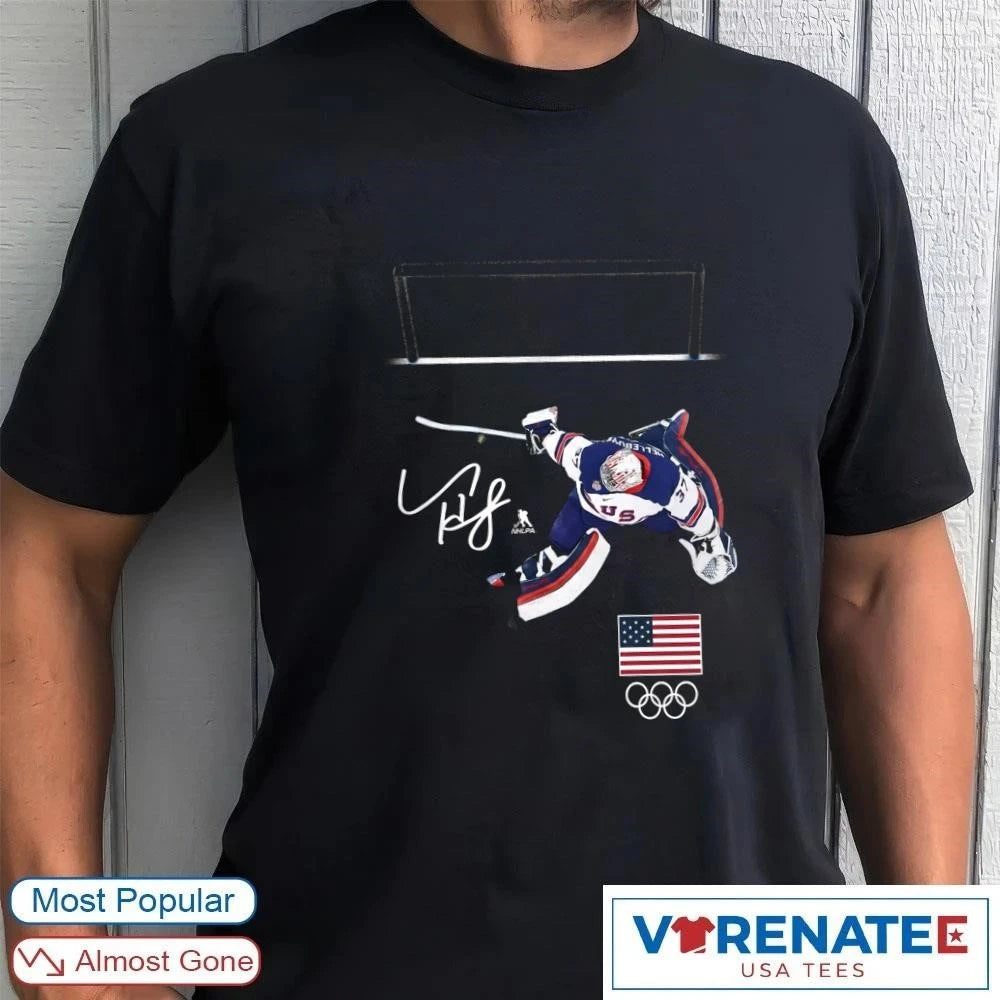 USA Hockey Connor Hellebuyck Gold Medal Save Signature shirt