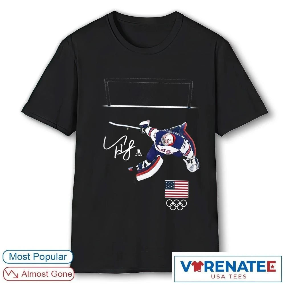 USA Hockey Connor Hellebuyck Gold Medal Save Signature shirt