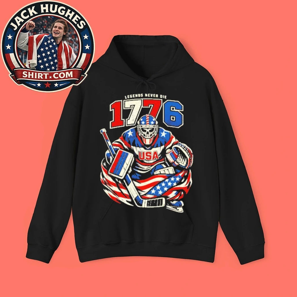 USA Hockey Goalie 1776 – Legends Never Die T-Shirt