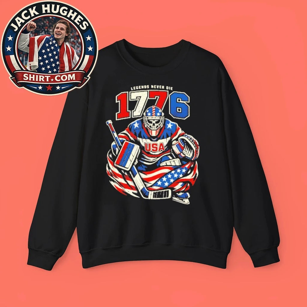USA Hockey Goalie 1776 – Legends Never Die T-Shirt