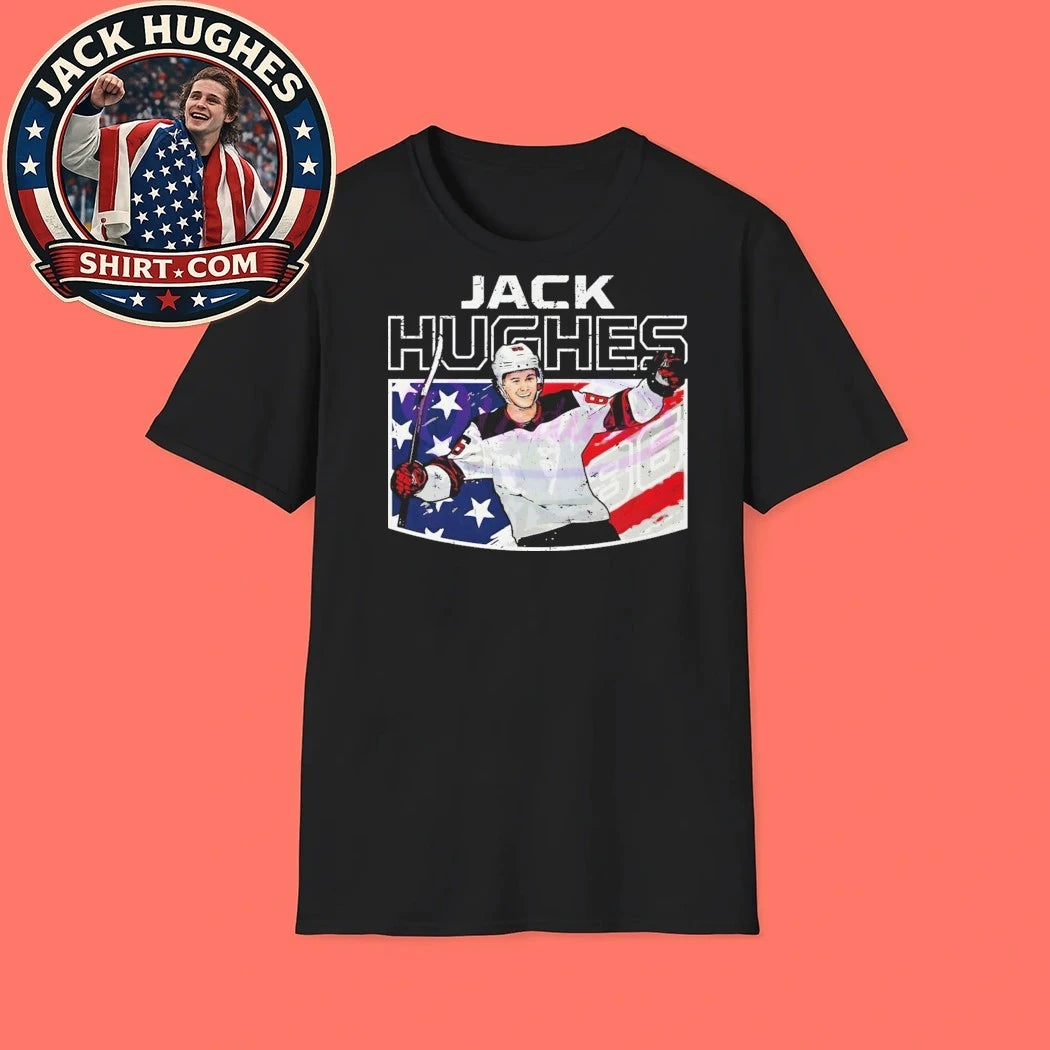 USA Hockey Jack Hughes Flag 2026 Graphic T-Shirt
