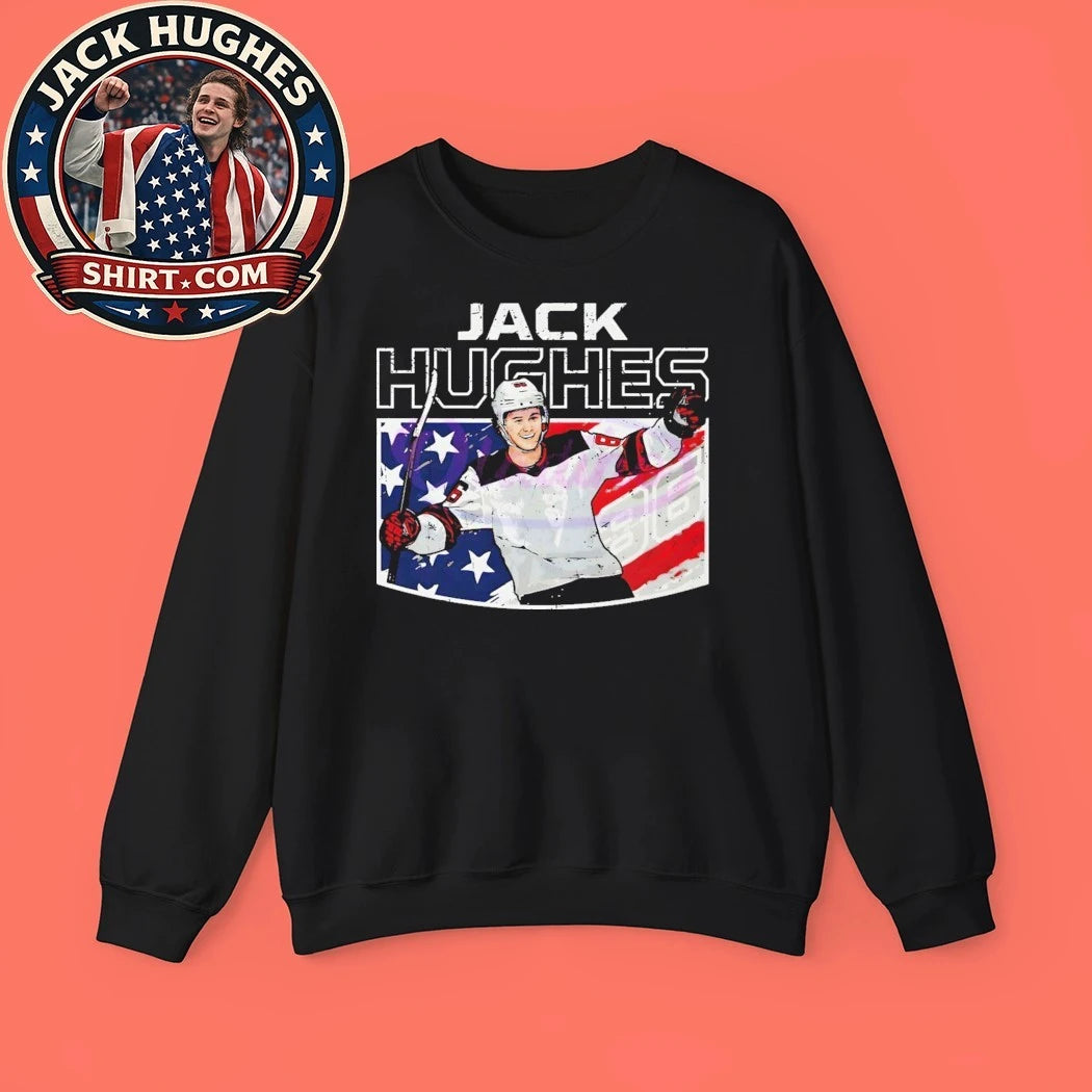 USA Hockey Jack Hughes Flag 2026 Graphic T-Shirt