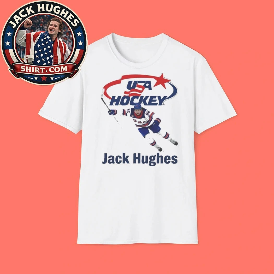 USA Hockey Jack Hughes Golden Goal 2026 Tee Shirt