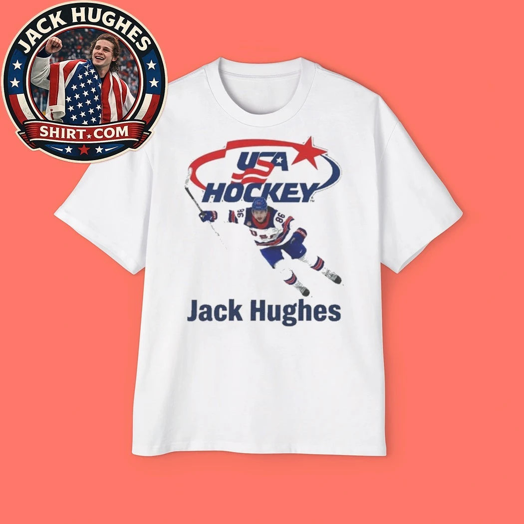USA Hockey Jack Hughes Golden Goal 2026 Tee Shirt