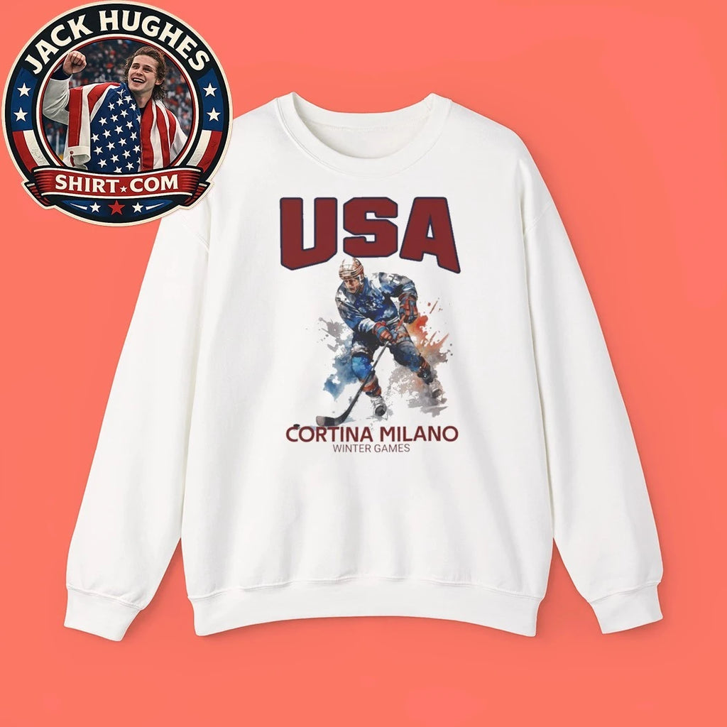 USA Hockey Player Cortina Milano Winter Games New T-Shirt