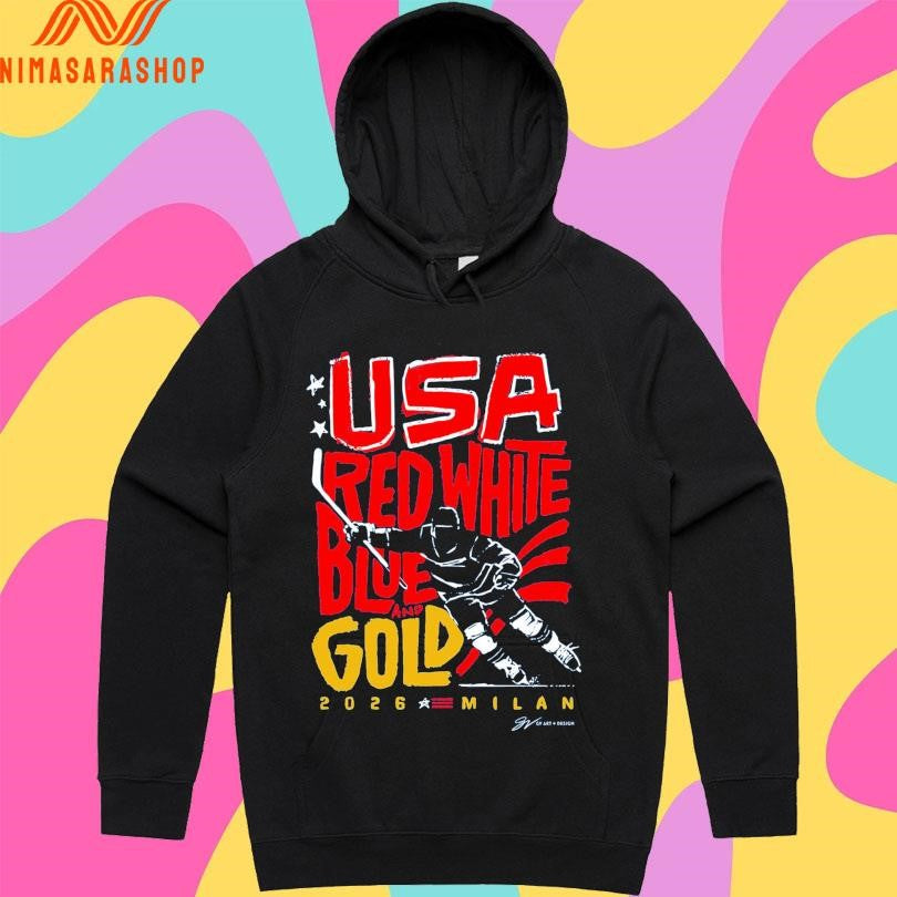 USA Hockey Red, White, Blue And Gold 2026 Milan Shirts