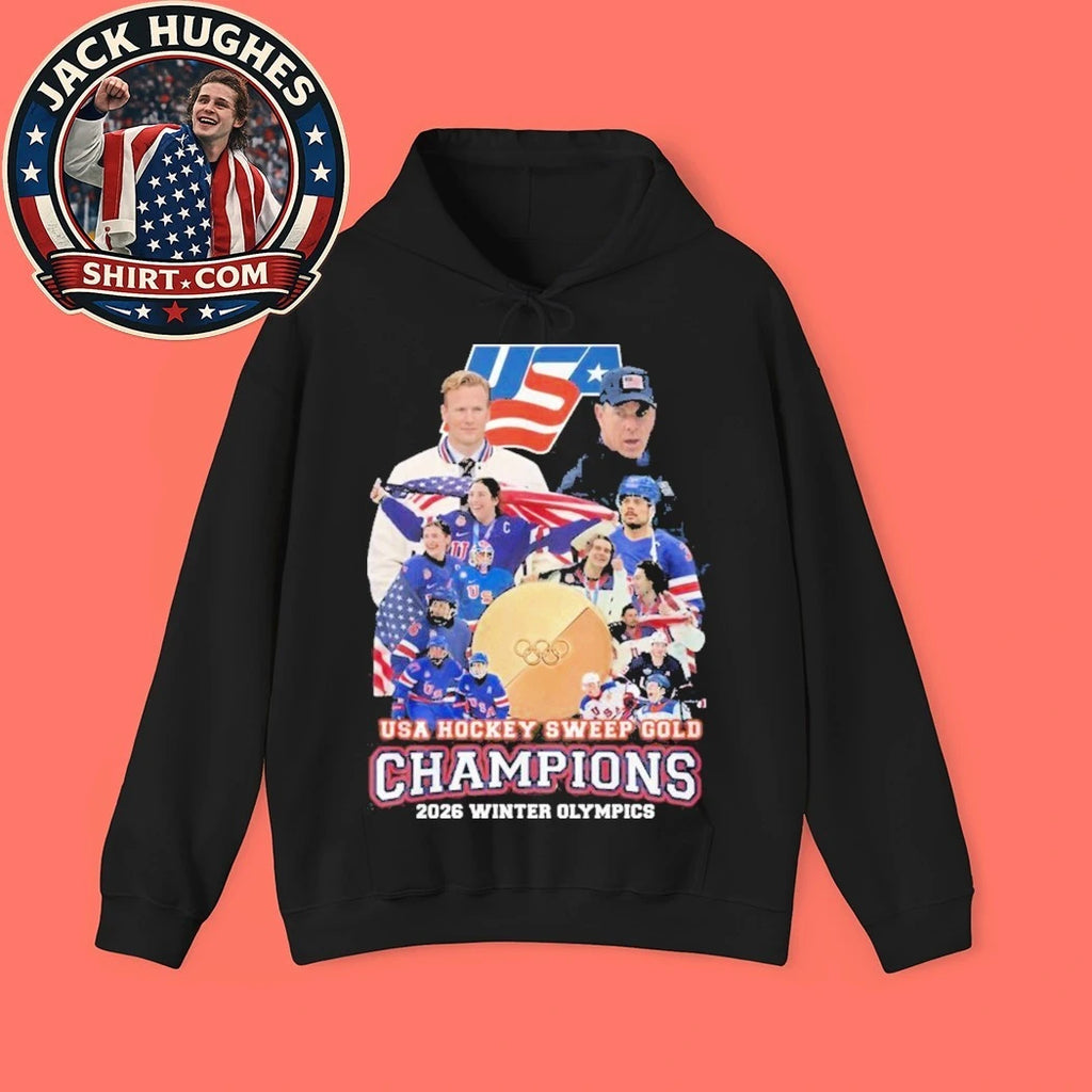 USA Hockey Sweep Gold Champions 2026 Winter Olympics Logo T-Shirt