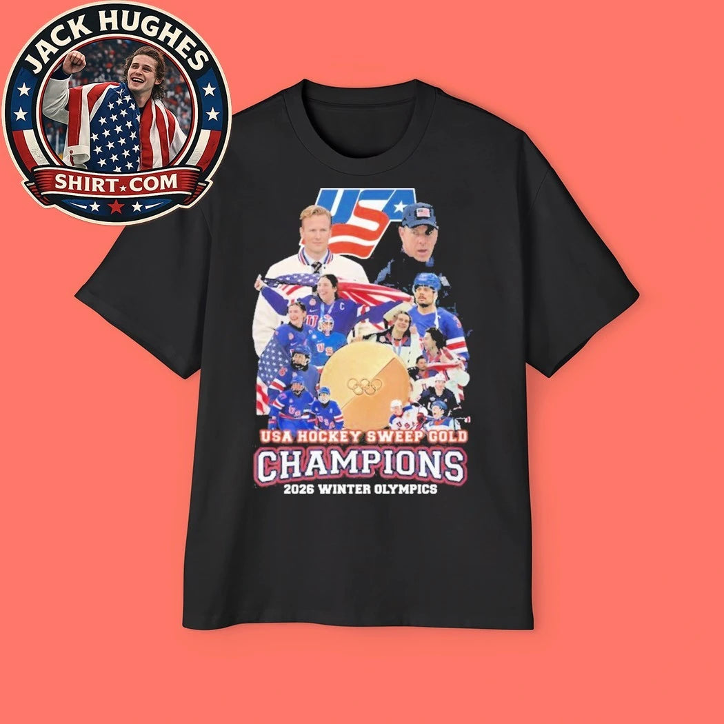 USA Hockey Sweep Gold Champions 2026 Winter Olympics Logo T-Shirt